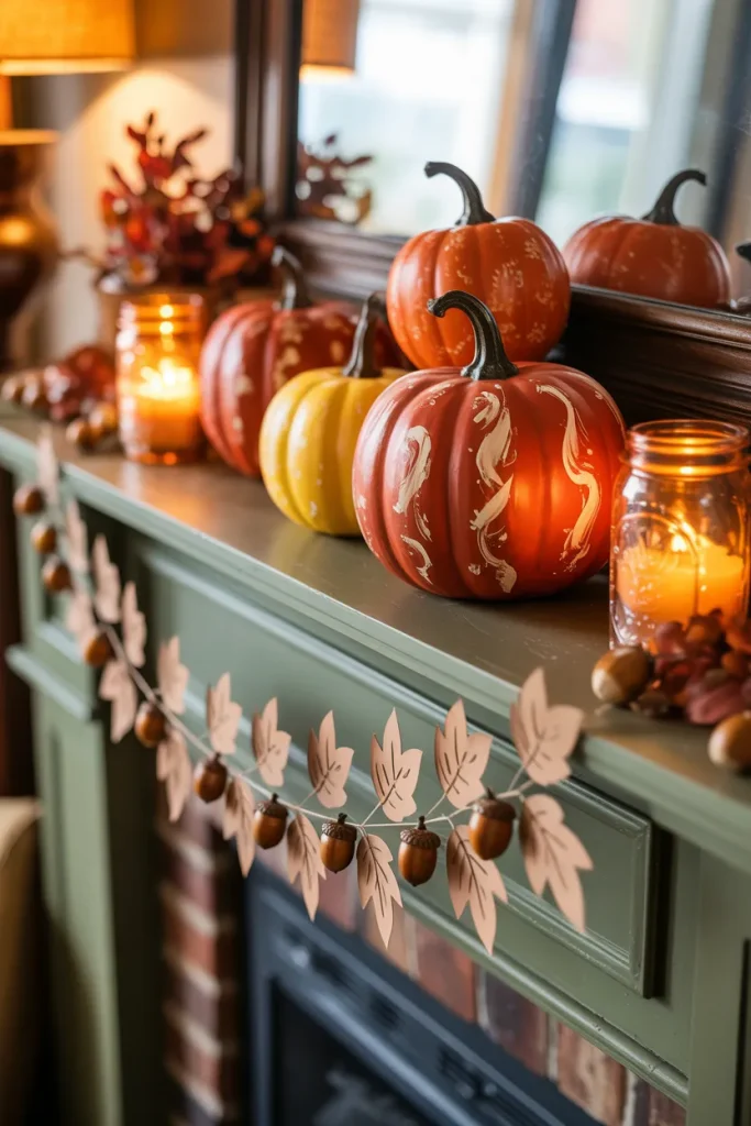 DIY Fall Mantel Decor