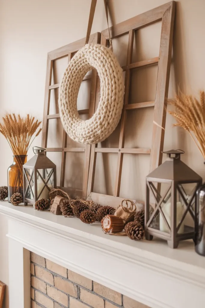 Rustic Fall Mantel Decorations 1