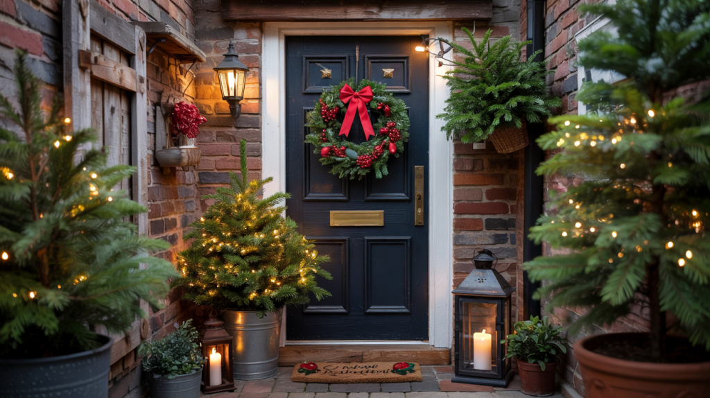 7 Christmas Decorations for the Front Door: Festive Ideas to Welcome Guests in Style 9 a charming small front door decorated fo OlVSIP9WQnW0Evq4byaong JBSNQZnfTCGXyMUS 5Vh0Q 2
