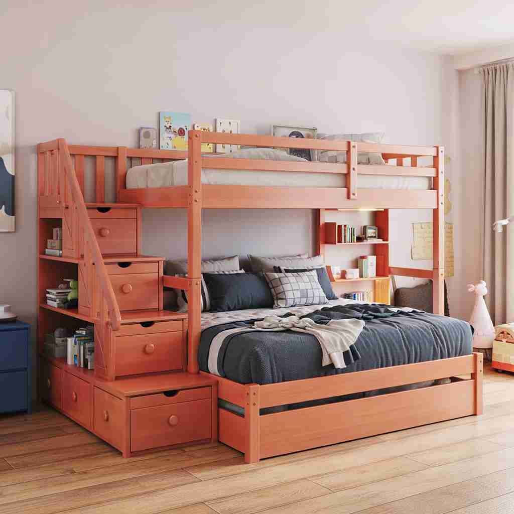 two tiers bunk beds