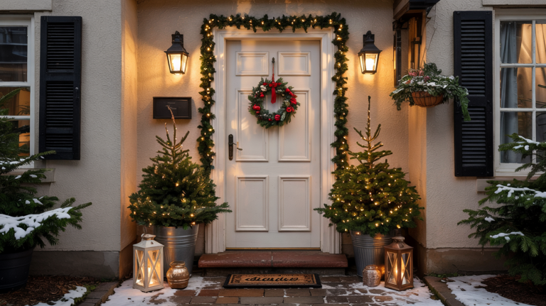 front door decore for christmas