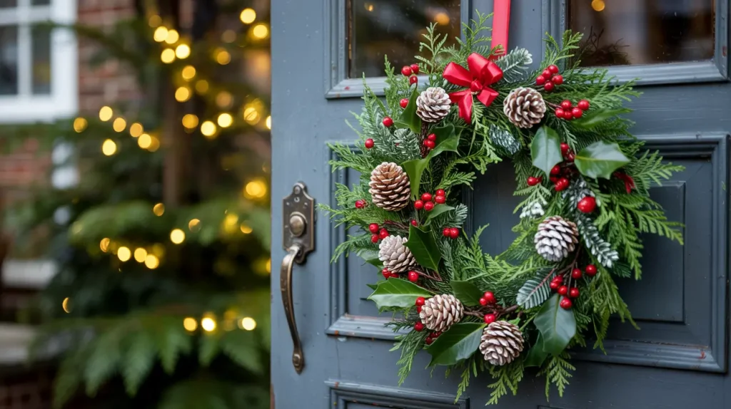 7 Christmas Decorations for the Front Door: Festive Ideas to Welcome Guests in Style 3 close up of a front door with a traditio OLoRKuFTSf2pEBW9Ny2U7A 1JwZvGINRv rPpVyxXjEw