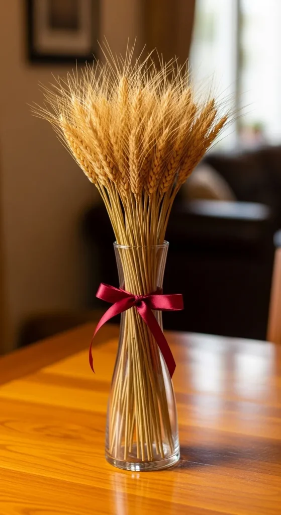 A Tall Vase of Wheat Stalks