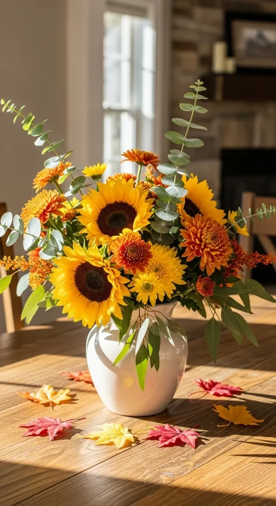 Add Fall Florals and Greenery