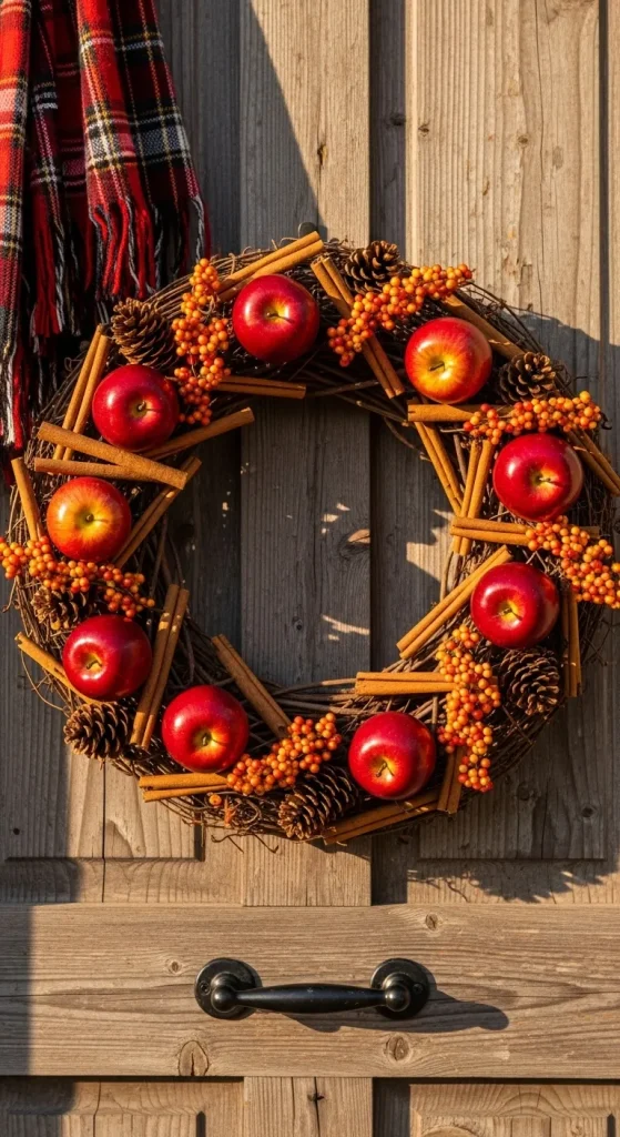 Apple and Cinnamon Stick Wreath