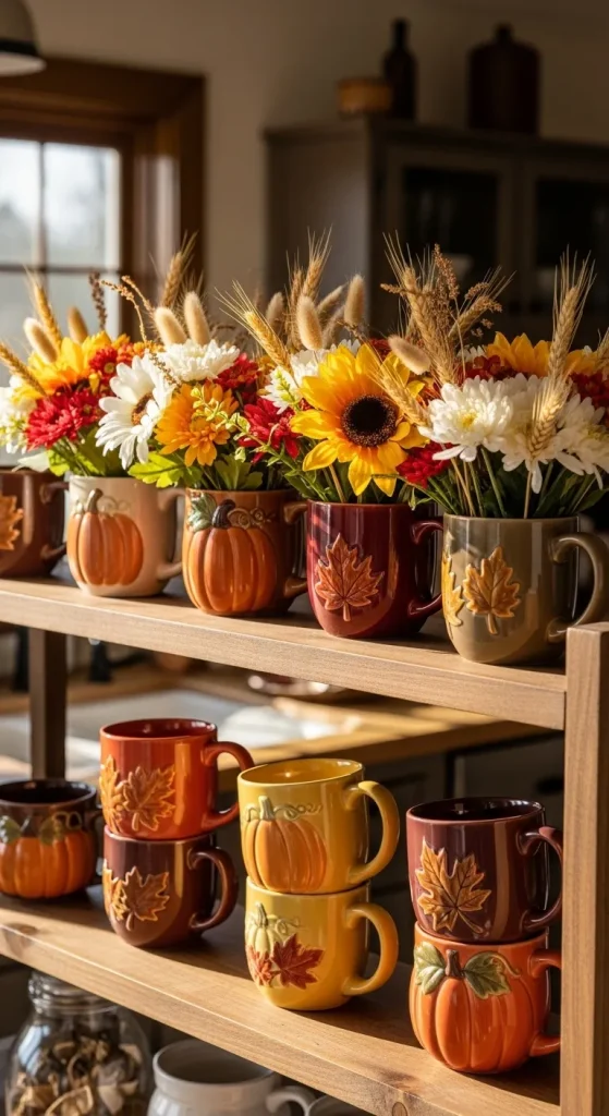 Autumn Mug Collection Display