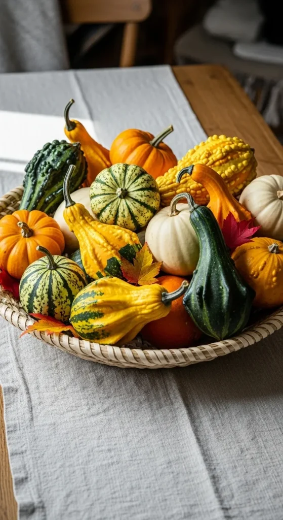 Big Basket of Gourds and Mini Squash