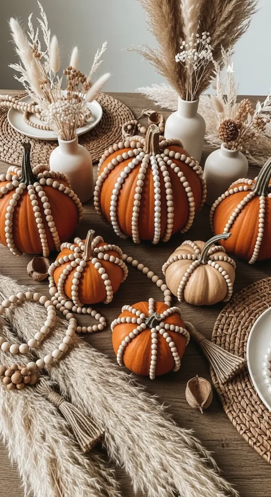 Boho Beaded Pumpkin