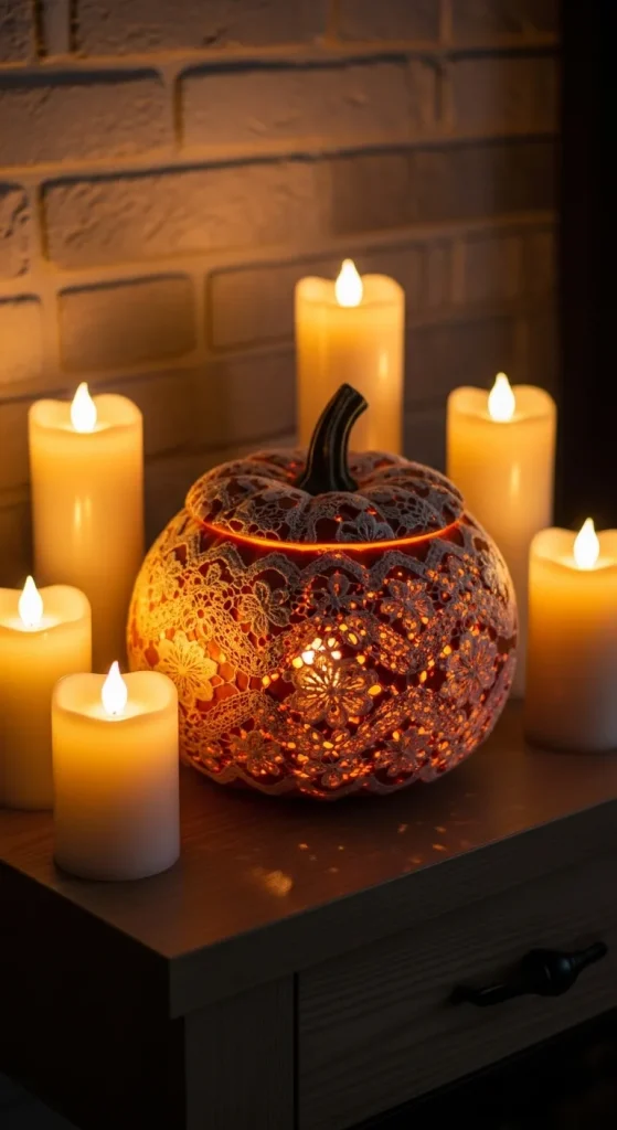Candlelight Lace Pumpkin