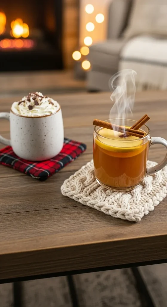 Cozy Knit & Plaid Coaster Set