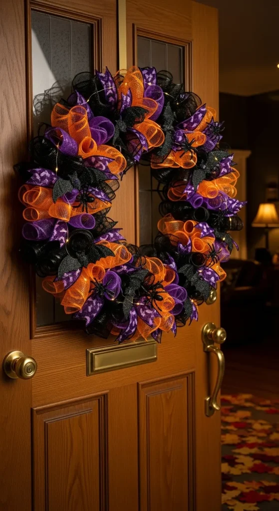 Dollar Tree Mesh and Ribbon Wreath