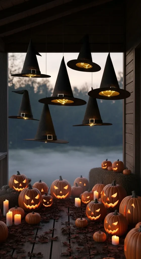 Floating Witch Hats for the Porch
