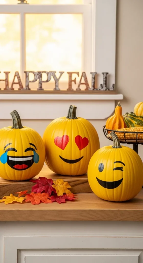 Funny Emoji Pumpkins