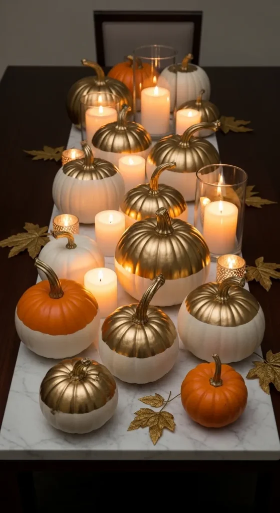 Gold-Dipped Glam Pumpkins