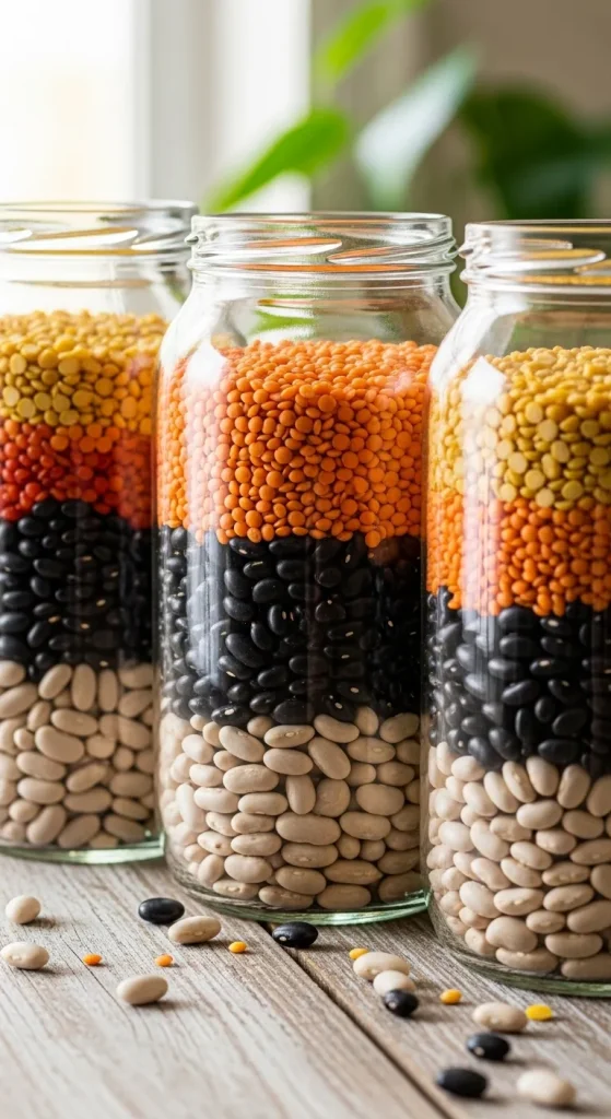 Layered Jars of Dried Beans