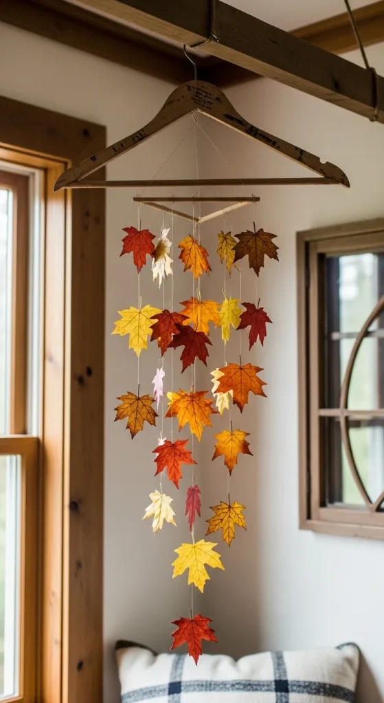 Leaf Mobile from a Hanger