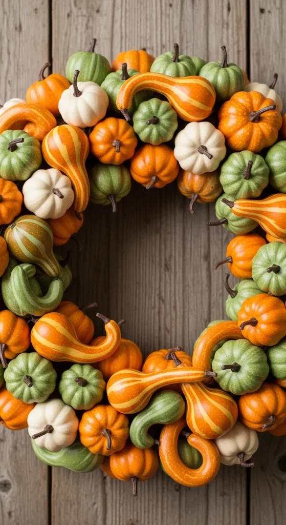 Mini Gourd and Pumpkin Patch Wreath