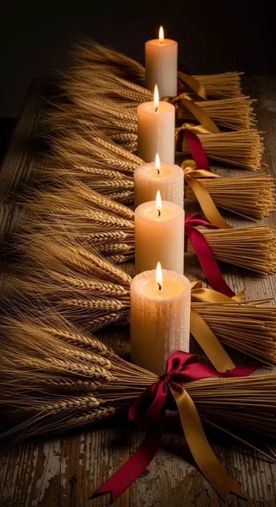 Mini Wheat Sheaves with Ribbon