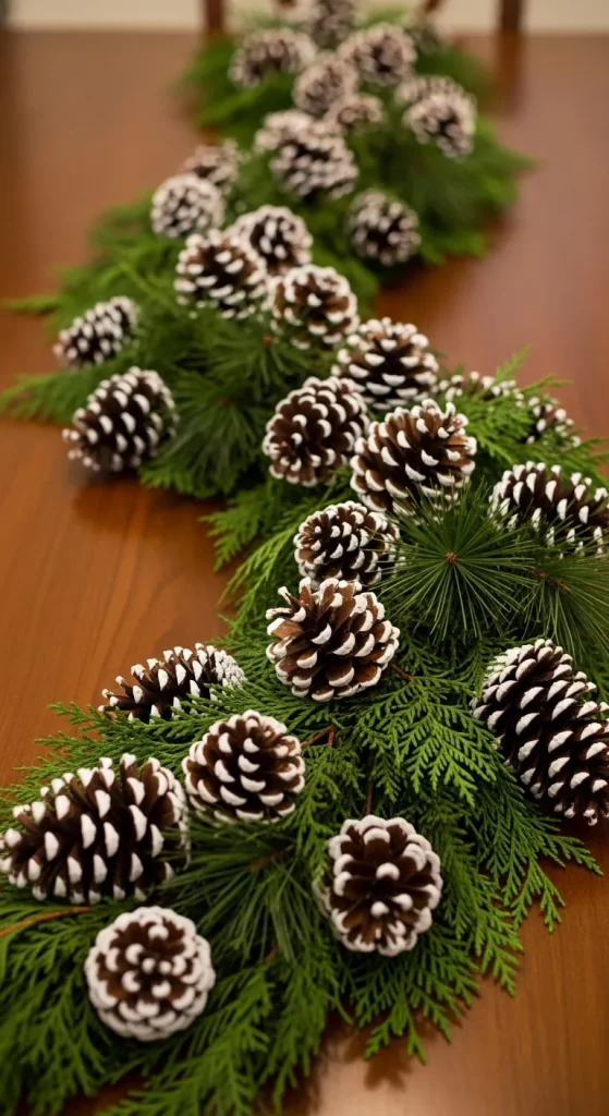 Simple Greenery and Pinecones