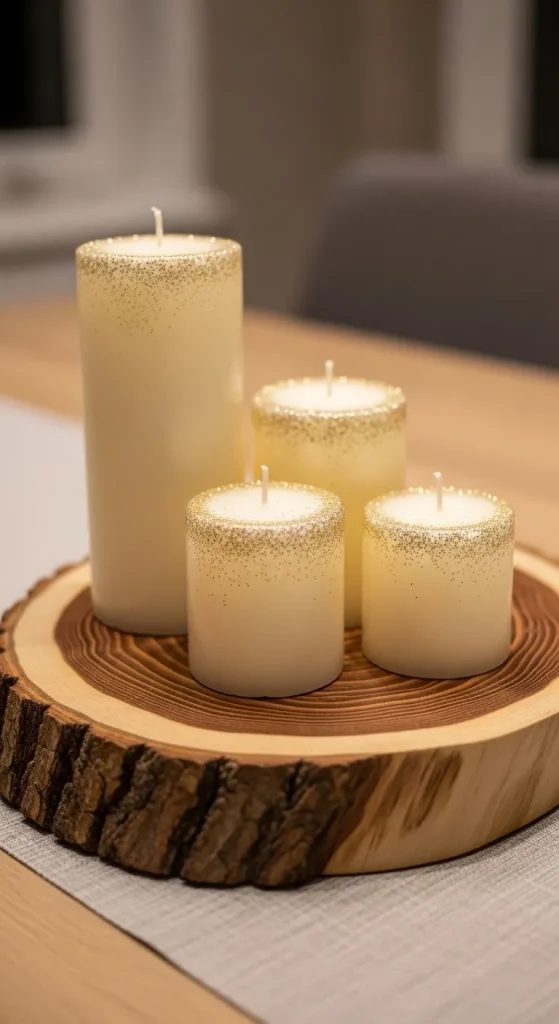 Wood Slice and Pillar Candles