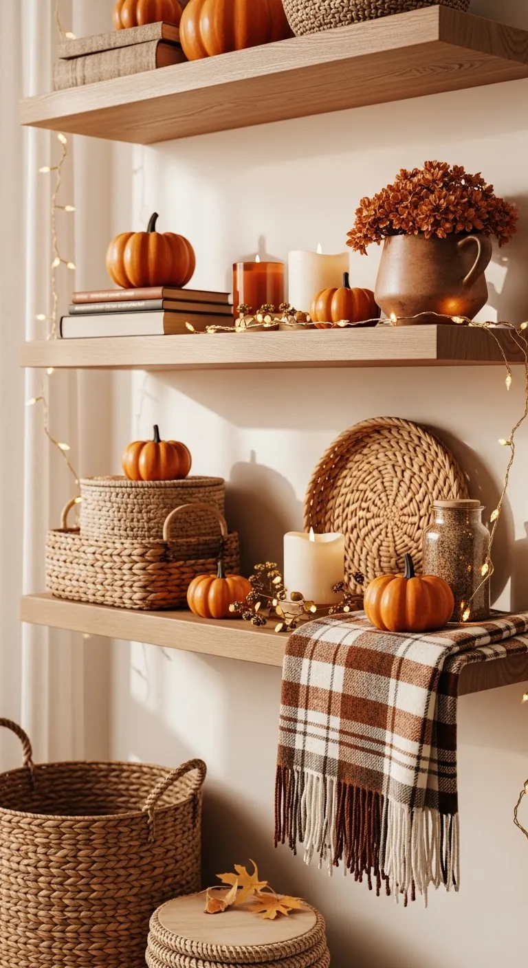 fall shelf decor