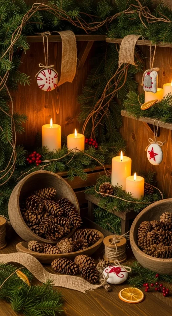 15 Easy & Stylish Christmas Decorations for Small Spaces 10 Add Natural Elements with Pinecones