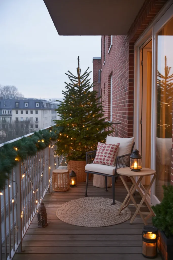 Apartment Balcony Christmas Decorating Ideas