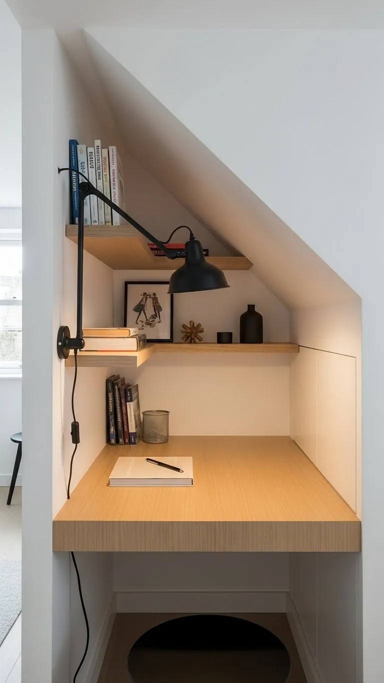 Built-in Study Corners Under Eaves