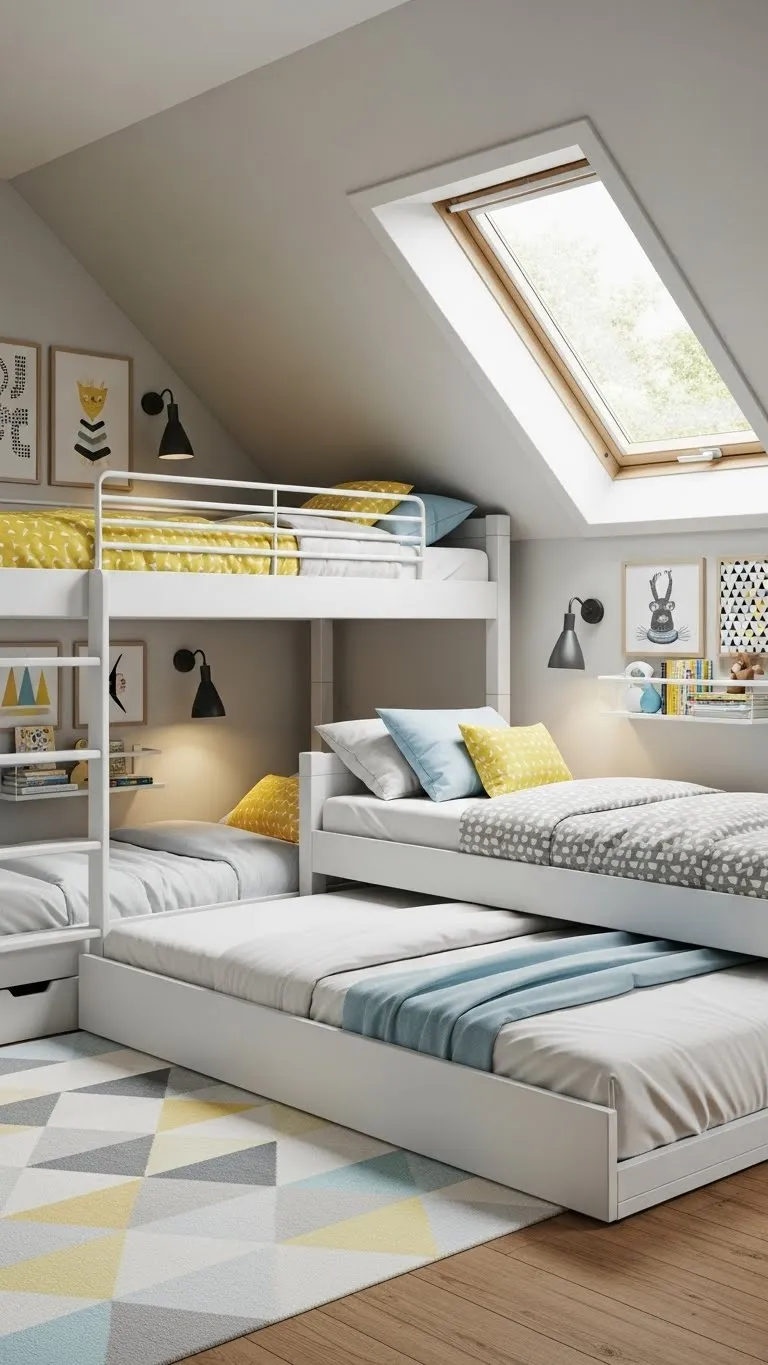 Bunk Beds or Trundle Beds for Shared Attics