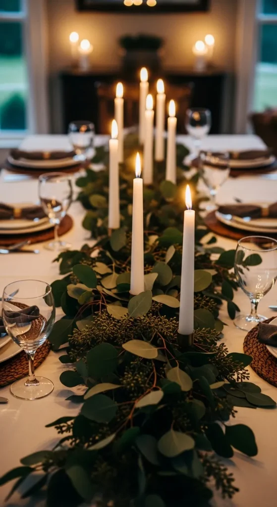 Candle and Greenery Mix