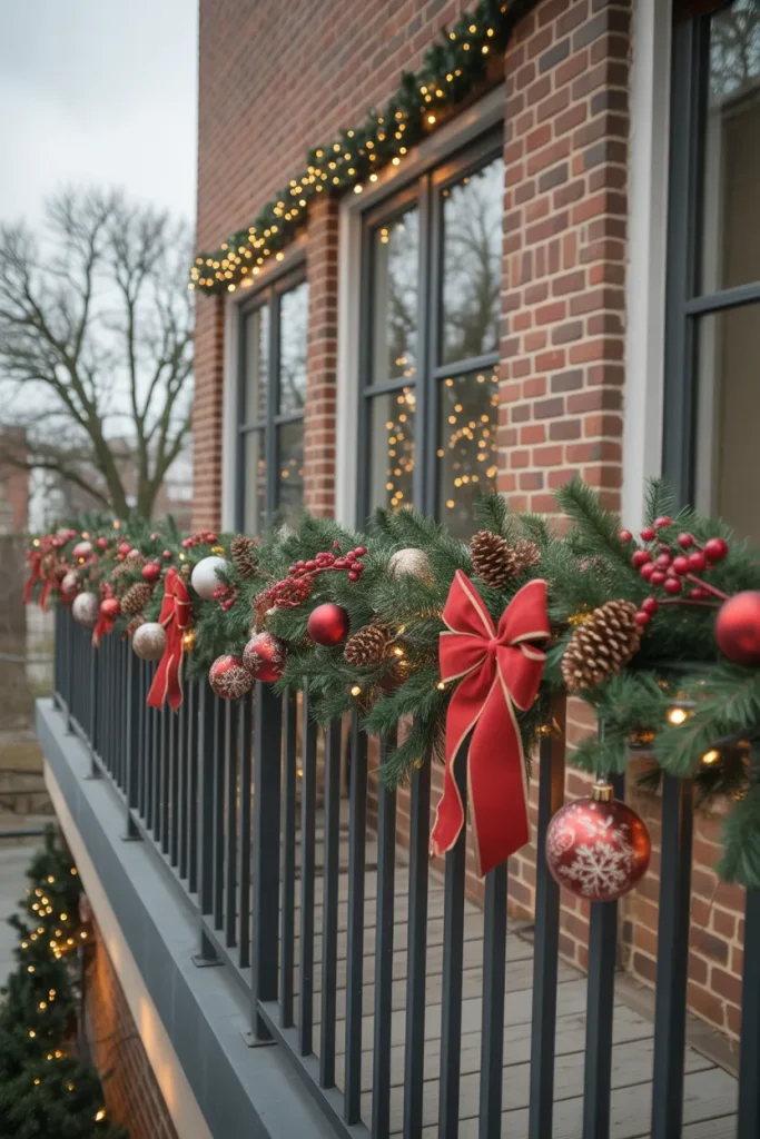 Christmas Balcony Railing Decor
