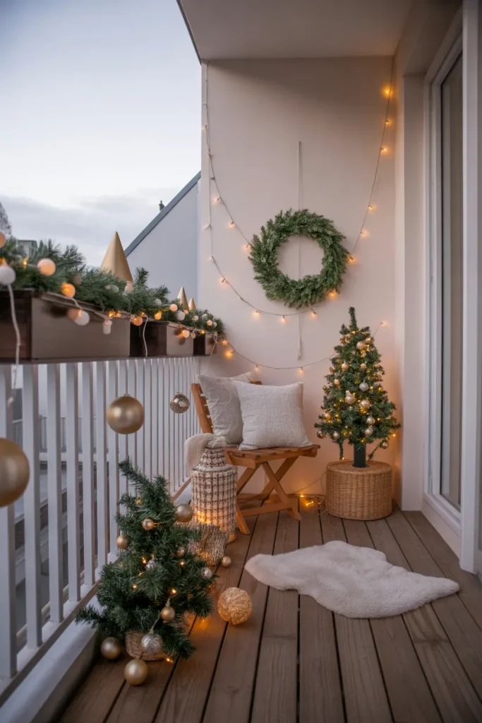 Christmas Decor Ideas for a Balcony