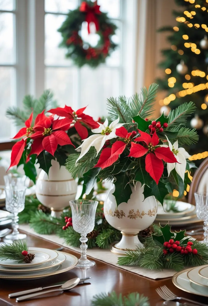 Arrange fresh florals with seasonal greenery in elegant vases