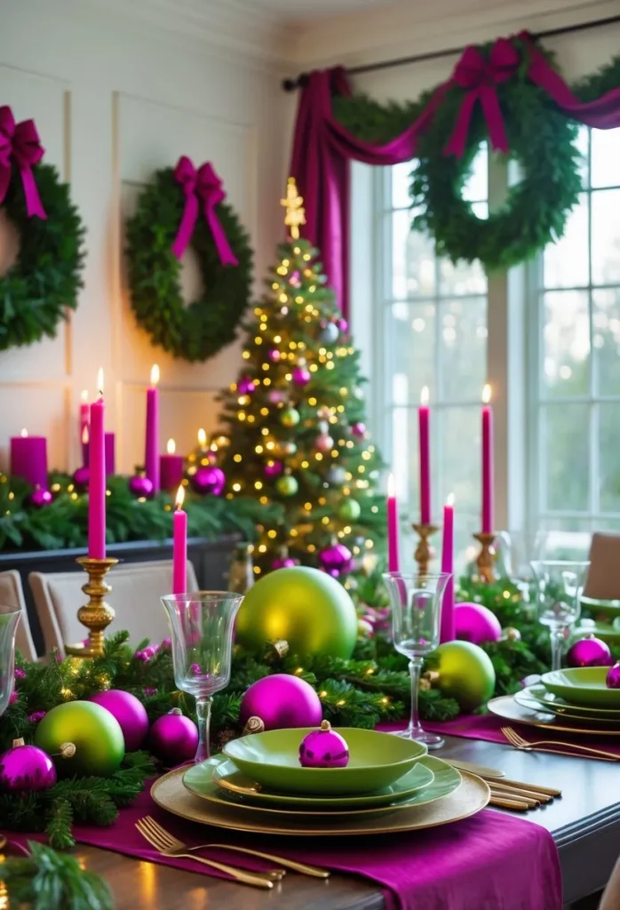 Choose a color palette beyond red: chartreuse, magenta, and green