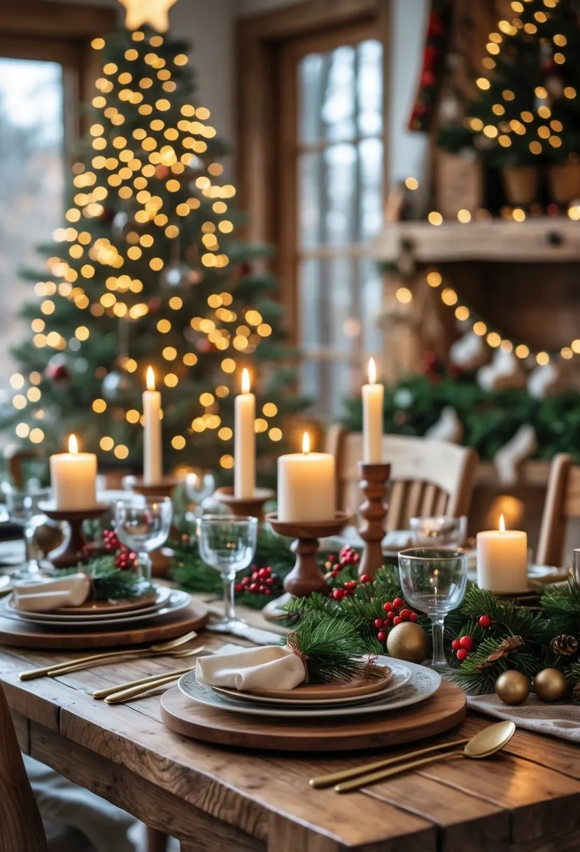  Incorporate rustic elements like wooden candle holders or trays