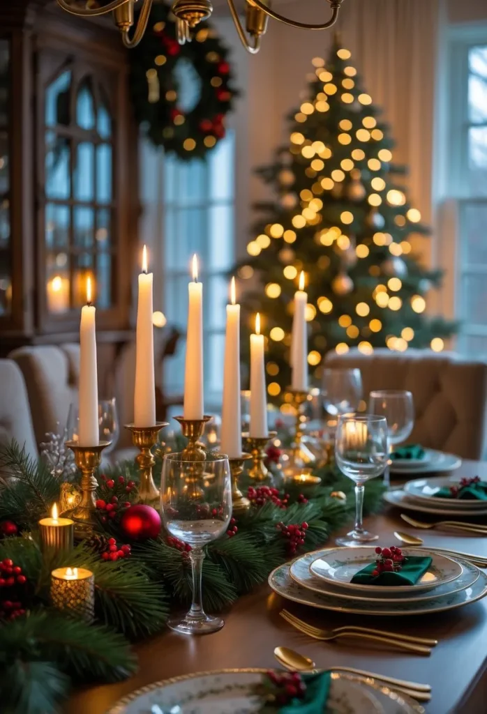  Use candles in varying heights as centerpieces to add warmth