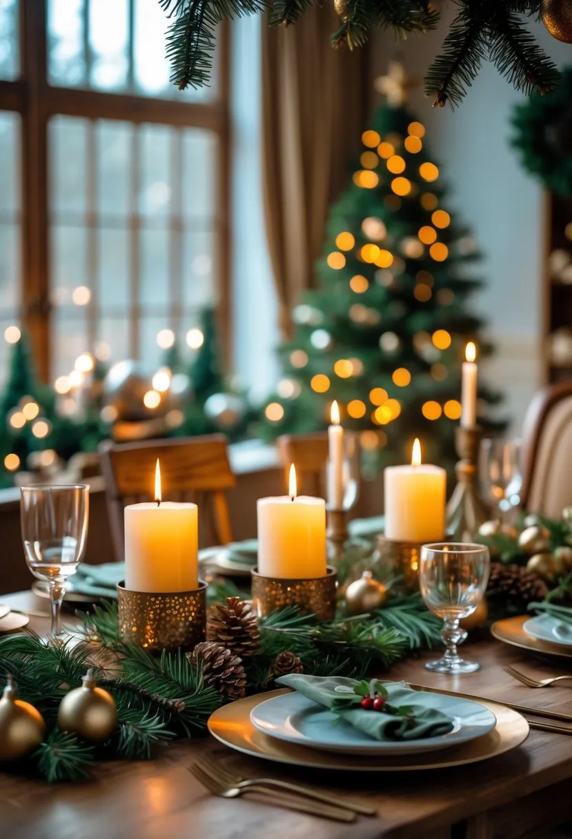 Incorporate pine-scented candles for an inviting aroma