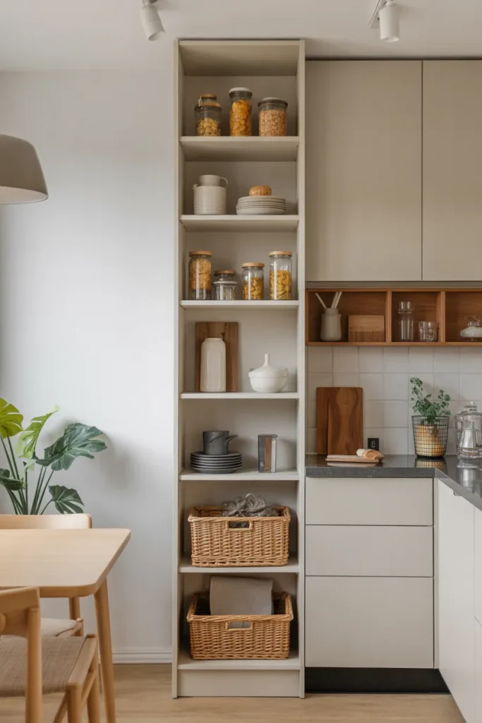 Vertical Wall Storage for Small Kitchens