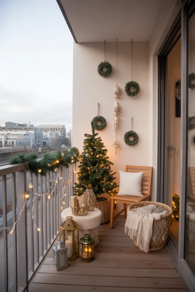 Condo Christmas Decor Balcony