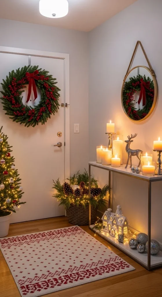 15 Easy & Stylish Christmas Decorations for Small Spaces 7 Create a Welcoming Entryway