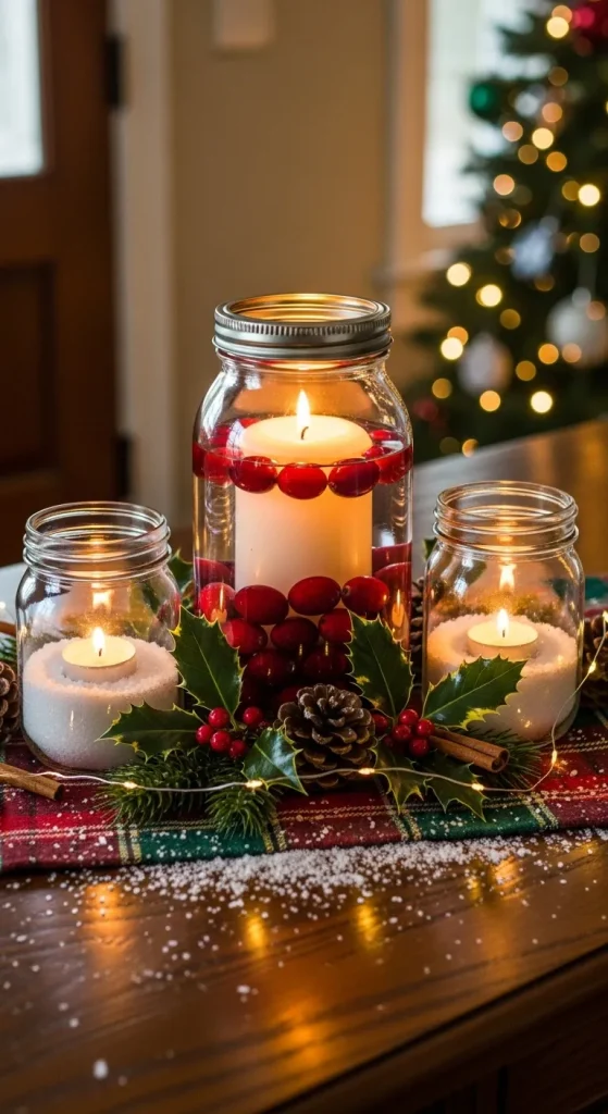 DIY Christmas Centerpiece for Entryway Tables