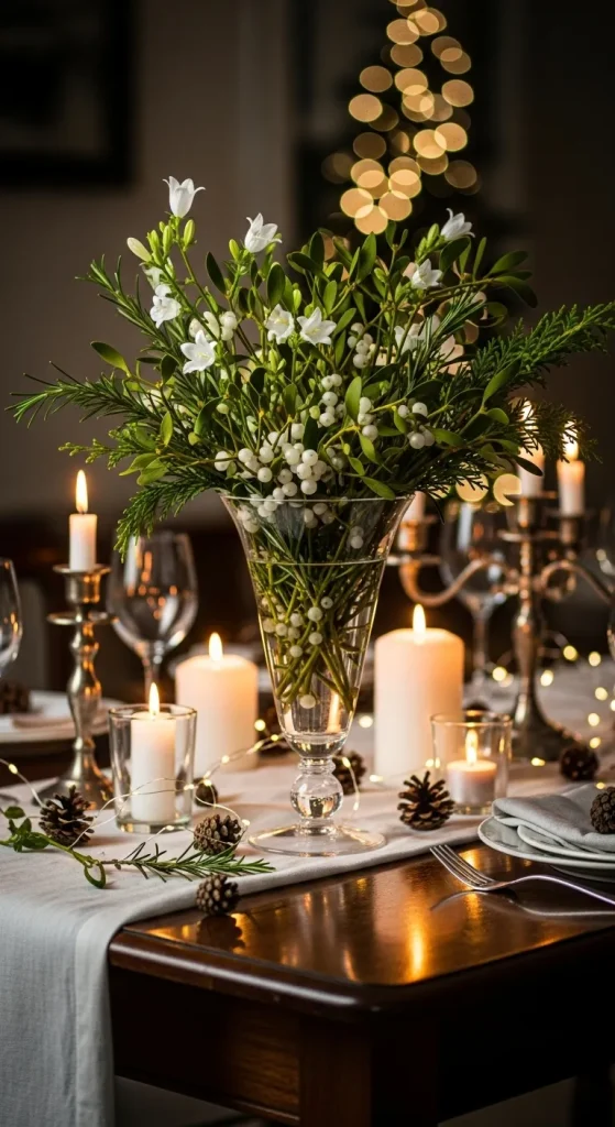 12 Magical Christmas Vase Ideas to Bring Festive Cheer to Every Room 13 DIY Mistletoe Vase Centerpiece