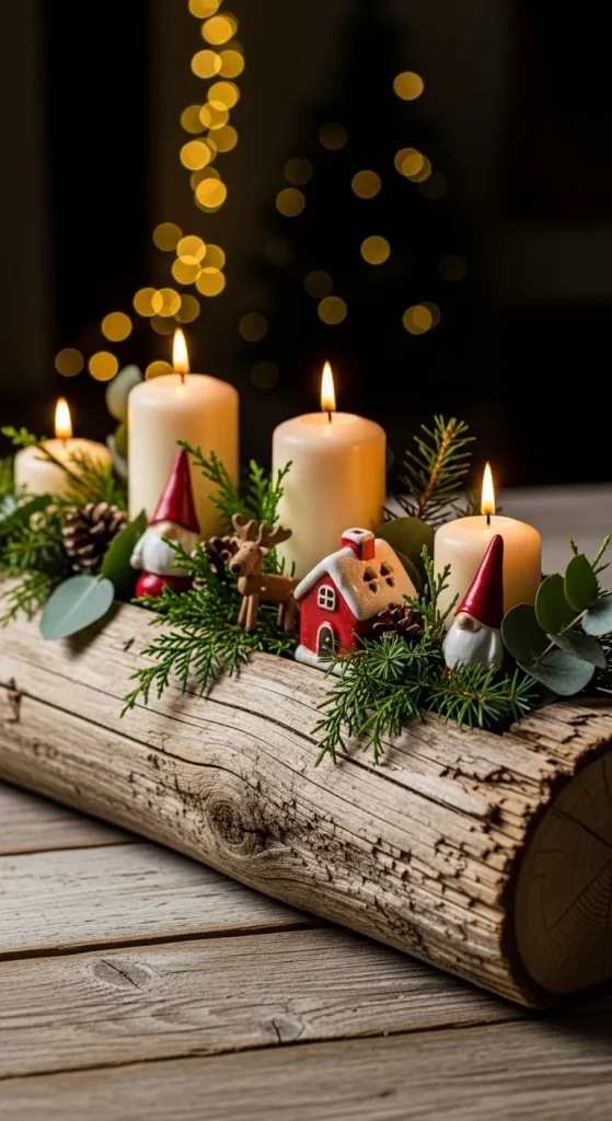 DIY Rustic Log Centerpiece