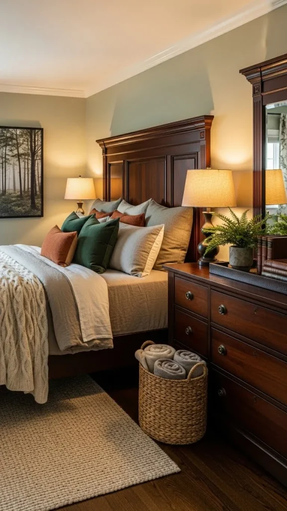 Dark Wood Accents for Warmth