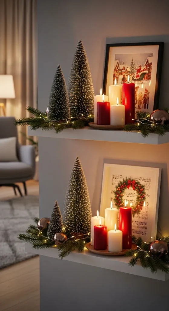 15 Easy & Stylish Christmas Decorations for Small Spaces 15 Decorate Your Shelves with Holiday Cheer