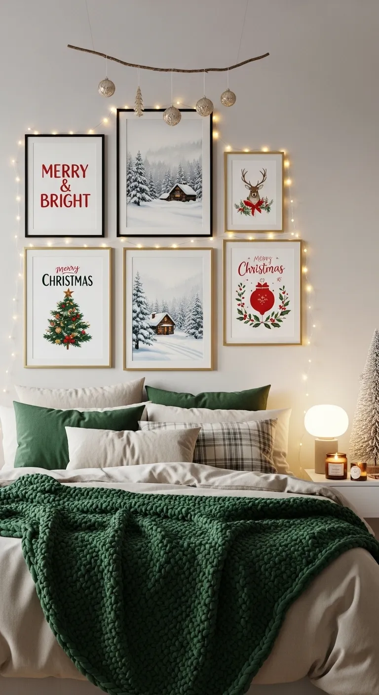 Display holiday-themed artwork or framed prints