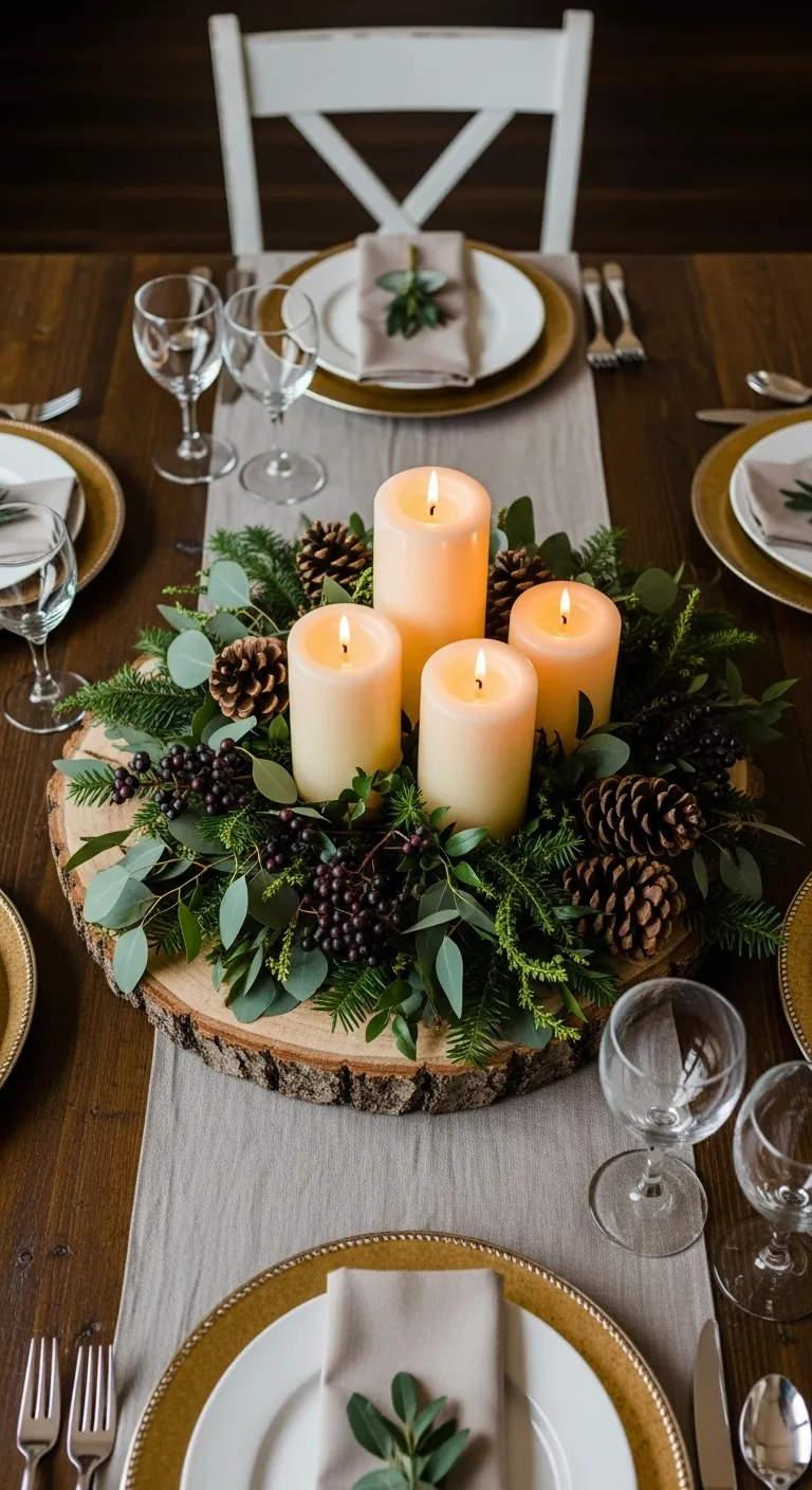 Elegant Rustic Dining Table Setting