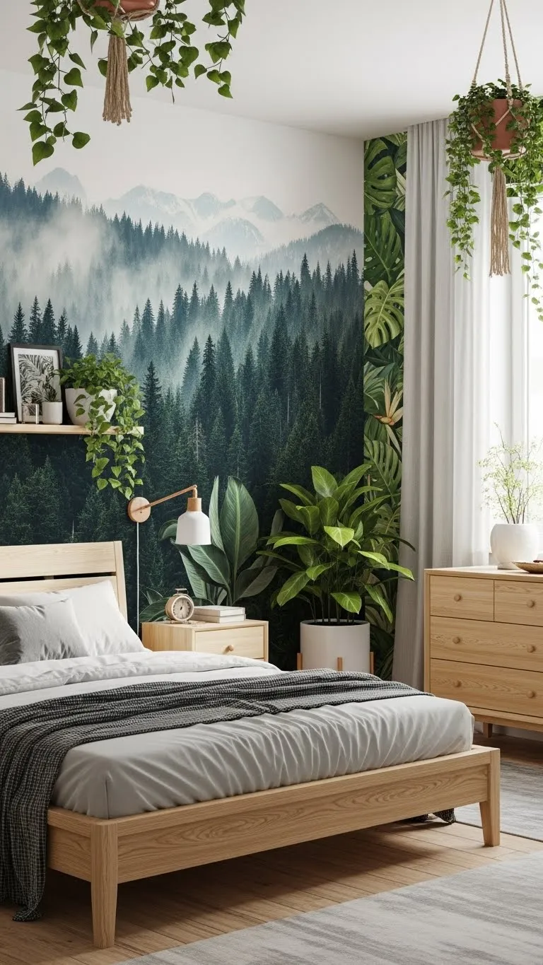 Feature Wall with Nature Motifs