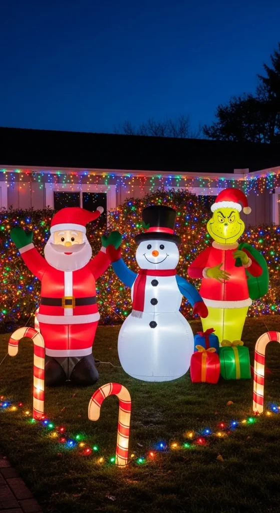 13 Stunning Outdoor Christmas Yard Décor Ideas That’ll Wow Your Neighbors 6 Giant Christmas Inflatables