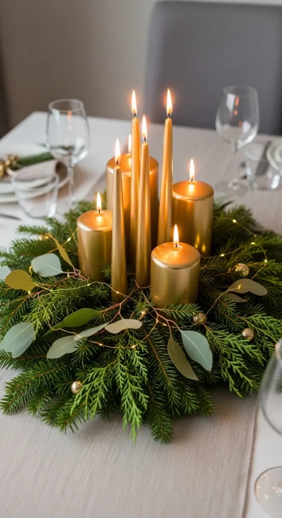 Gold & Greenery Candle Glow